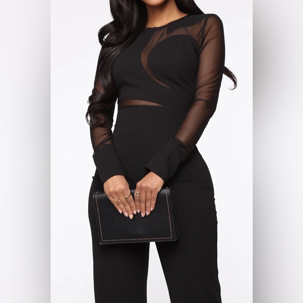 Fashion Nova Mesh Baby Jumpsuit - Black XL - Picture 3 of 4